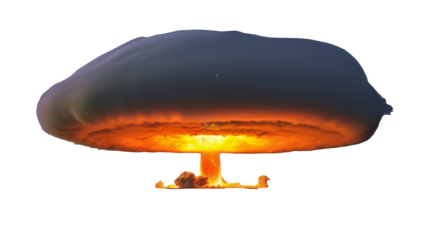 atomic mushroom isolated on transparent background