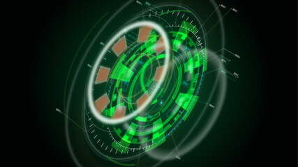 Vector editable, Sci-fi Futuristic UI FUI abstract circular element, for hologram screens and movies. Fully editable and ready for AE.
