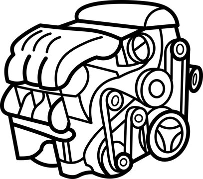 recommend clip art: Engine Outline Illustration Vector
