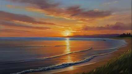 Fototapeta premium sunset on the beach