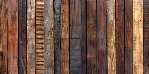 Seamless wooden texture background with a variety of vertical wooden planks