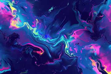 close up horizontal image of a fluorescent glowing abstract fluid background Generative AI