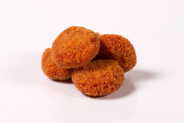 Nduja Suppli  from Calabria region Italy isolated in a white background