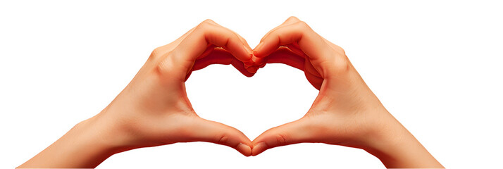 Obraz premium minimalistic heart shape made with hands