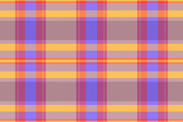 Installing plaid pattern seamless, styling tartan check vector. Repetition background texture textile fabric in indigo and amber colors.