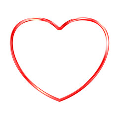 Thin gold heart frame. Golden realistic heart border. Luxury symbol of love.