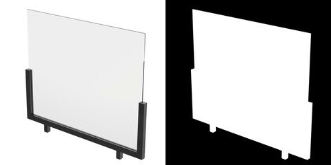 Obraz premium 3D rendering illustration of a glass railing module