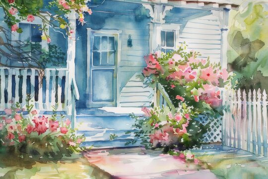 house in watercolor