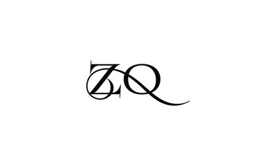 ZQ, QZ, Z, Q, Abstract letters Logo monogram