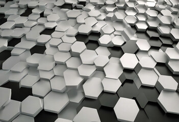 Tech 3D Vector Hexagon Blocks White Background stock illustration