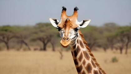 A Giraffe With Its Ears Flattened Back Alarmed