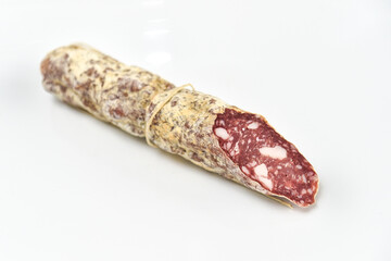 corallina salami is a typical salami from central Italy used for Easter breakfast together with chocolate egg and cheese pizza