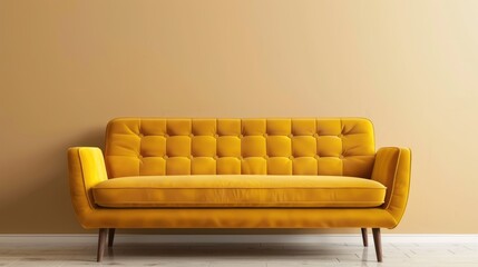 yellow sofa in empty room