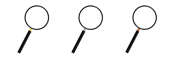 Magnifying Glass or Search Symbol Vector Set - obrazy, fototapety, plakaty
