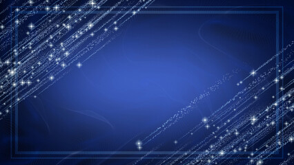 煌めく流星と青の布地のエレガントな背景素材