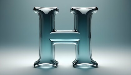 Letter H Made Of Glass