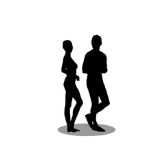 Couple silhouette stock vector illustration