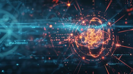 Obraz premium nuclear energy background, future innovation of disruptive technology