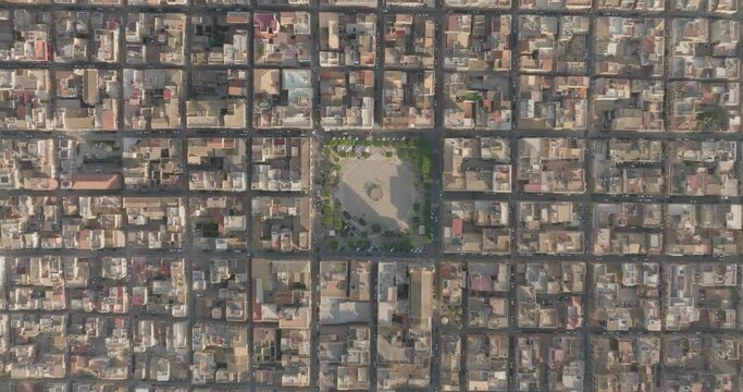 Aerial view of cubes map of Pachino, Sicily, Italy.
