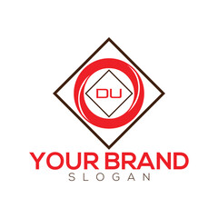 Naklejka premium Letter DU initial logo or monogram design