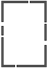 黒の途切れた縦長シンプルフレーム