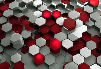 Abstract red light hexagon line in grey modern luxury futuristic background vector illustration. stock illustrationBackgrounds Red Pattern Hexagon Black Color