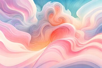 Obraz premium Abstract pastel ocean waves of swirls. pink, blue, lavender colors. ai generated