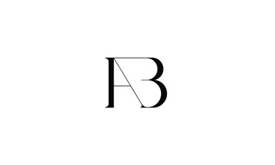 AB, BA, A, B, Abstract Letters Logo monogram