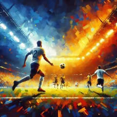soccer game in impressionism