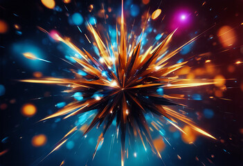 Fototapeta premium Colourful exploding Star stock illustrationStar Shape Backgrounds Congratulating Exploding Celebration