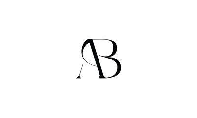 AB, BA, A, B, Abstract Letters Logo monogram