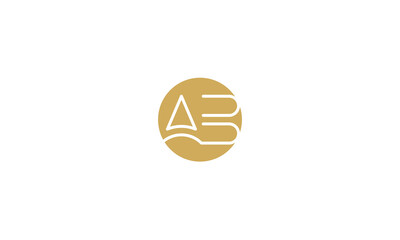 AB, BA, A, B, Abstract Letters Logo monogram