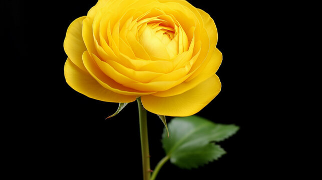 yellow rose isolated on black   high definition(hd) photographic creative image