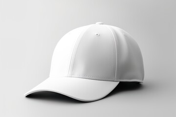Fototapeta premium White baseball cap isolated on white background. Ai Generative