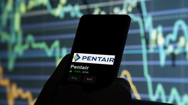 January 15th 2024. The logo of Pentair on the screen of an exchange. Pentair price stocks, $PNR on a device.