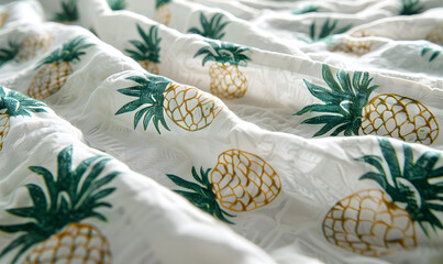 white cloth with pineapple motif , Generative AI