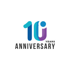 Gradient Anniversary Number Vector Design Collection