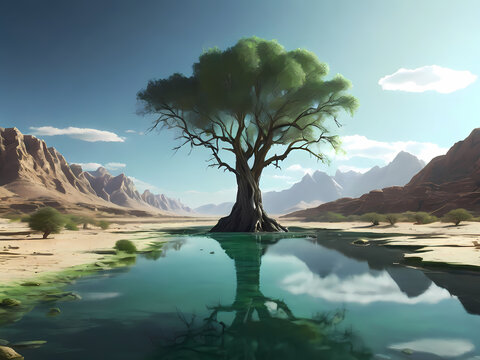 Lone tree with beautiful scenery in various changing natural forms 11