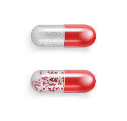 Capsule pill tablet Medical realistic 3d white