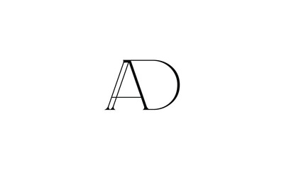 AD, DA, A, D, Abstract letters Logo monogram
