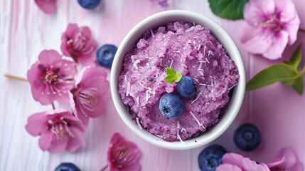 Obraz na płótnie Canvas Antioxidant-Rich Blueberry Bliss Scrub