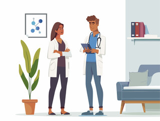  A doctor discusses preventative health measures with a patient emphasizing the importance of regular checkups and healthy habits. 