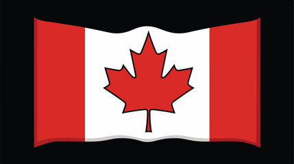 Emblem of Canadian flag. Vector illustration. flat vector