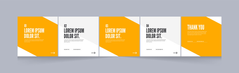 Microblog carousel template for social media post, Clean modern and gradient design, eps vector illustration