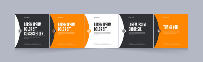 Microblog carousel template for social media post, Clean modern and gradient design, eps vector illustration © CreativeX