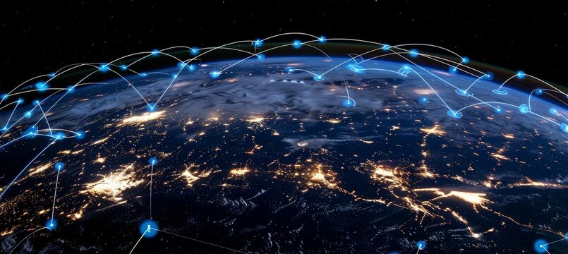 Innovative perceptron network lines encircle earth for global connectivity and communication