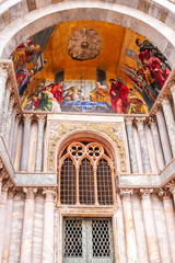 Detail of St. Mark's Cathedral, St. Mark's Square, Venice in Veneto, Italy - 758749315