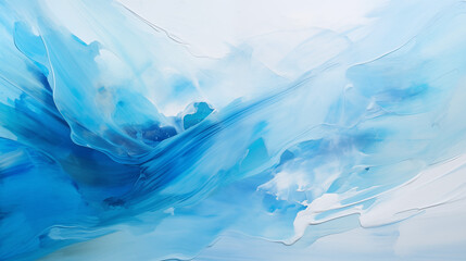 Obraz premium Mur peint et abimé, dans les tons de couleurs bleu et blanc. Traces de pinceaux. Fond et arrière-plan pour conception et création graphique.