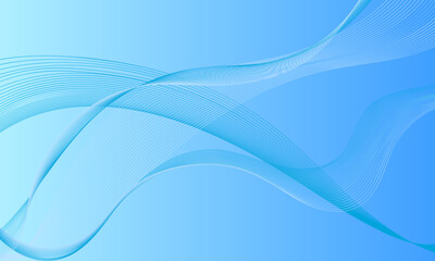 blue light smooth lines wave curves with soft gradient abstract background