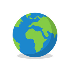 flat vector planet earth isolated on white background